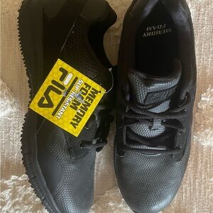 FILA  Work  Comfort Black Memory Foam Sneakers - Womens Size 11
